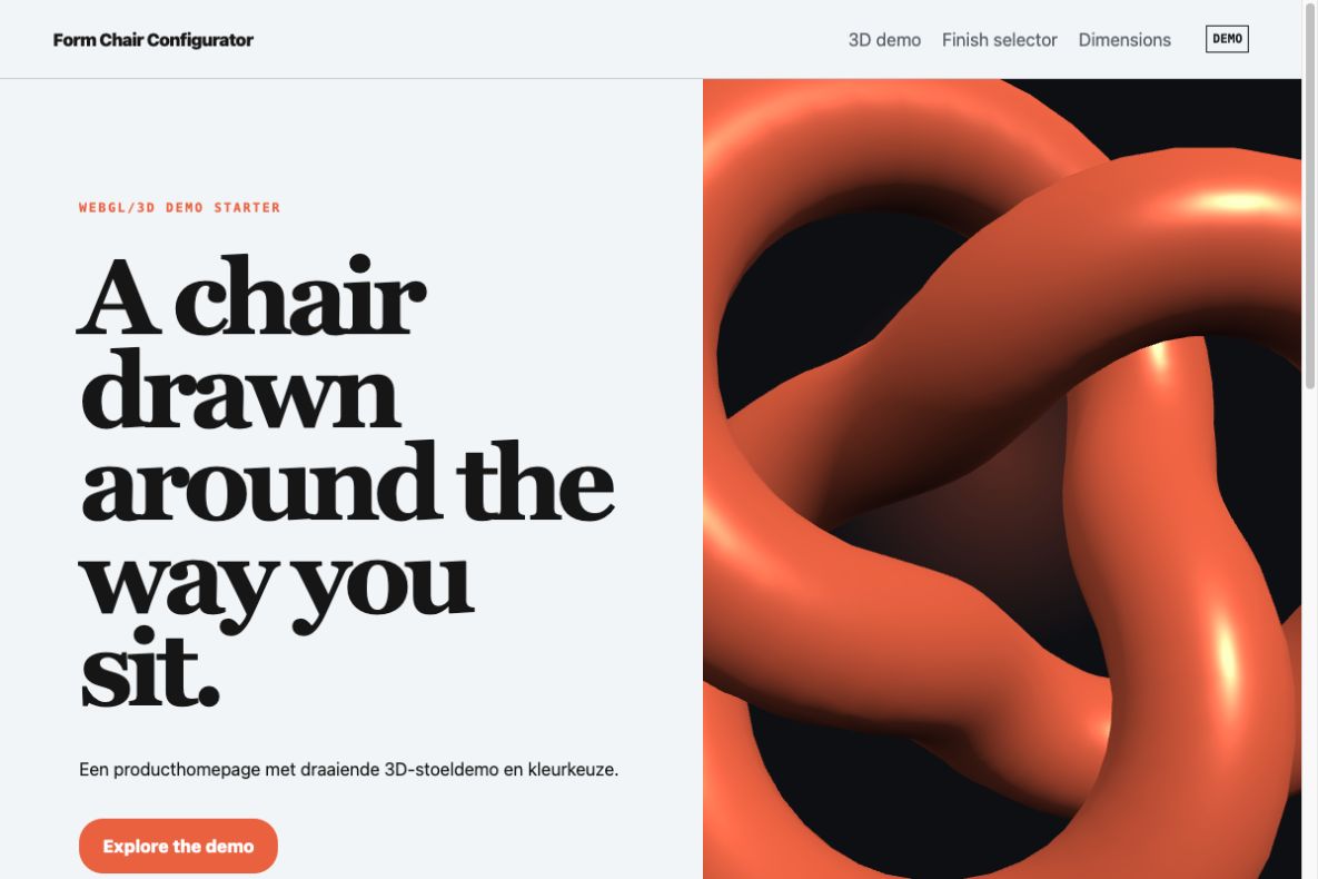 Voorbeeld van Form Chair Configurator
